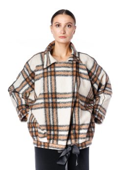 Jacheta oversize, bej carouri RVL