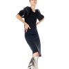 Rochie neagra, cu maneci bufante RVL