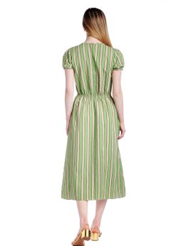 Rochie in verde dungi