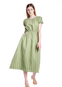 Rochie in verde dungi