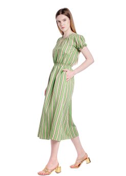 Rochie in verde dungi