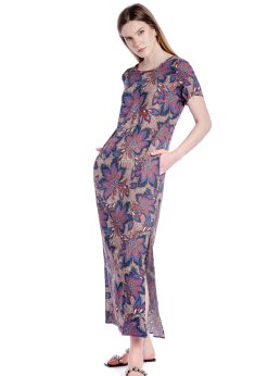 Rochie albastru/flori RVL