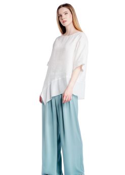 Bluza alba oversize din in RVL