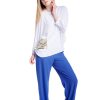 Bluza alba oversize cu buzunar din paiete RVL