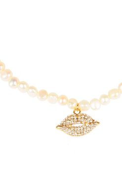 Colier perle naturale - Gold Lips